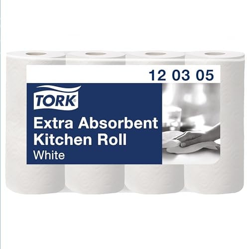 Tork Extra Saugfähige Küchenrolle Weiß, Premium, 3-lagig, 48 × 12,2 m, 120305