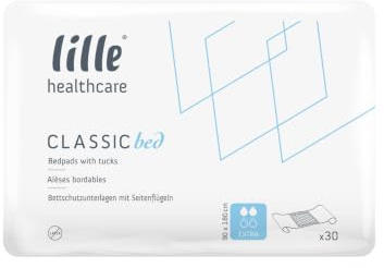 Lille Disposable Absorbent Bed Pads 90 x 180cm with Tuck-in Flaps | 1 Pack of 30