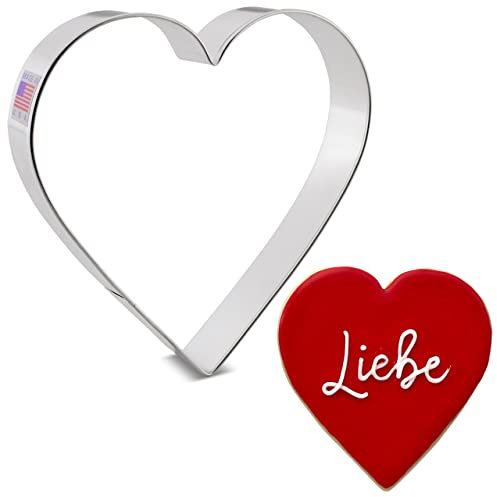 Ann Clark Cookie Cutters Cortador de galletas corazón extragrande - 12,7 cm - Acero fabricado en EE. UU.