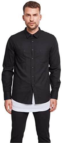 Urban Classics TB297 Checked Regular Fit Herren Freizeit Hemd,Mehrfarbig (blk/blk), Small