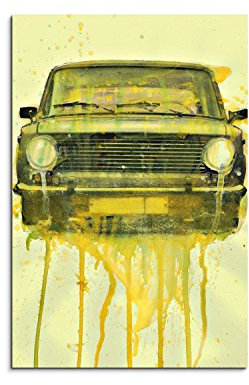 Paul Sinus Art Lada 90x60cm Wandbild Aquarell Kunstbild Malerei Leinwandbild Fotoleinwand