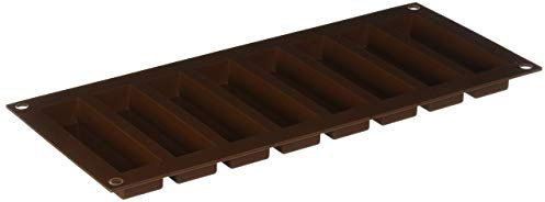 Silikomart | SF184 Moule en silicone pour MY SNACK Monoportions, Antiadhésif, Lot de 4 Moules à gâteaux, 100 x 26 h 16 mm Volume 8 x 40 ml Tot. 320 m, Marron