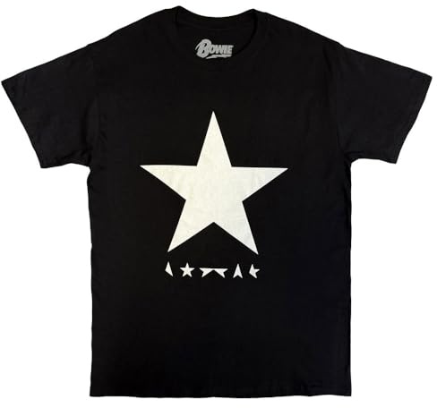 David Bowie T-Shirt Blackstar Band Logo Album Cover offizielles Herren Schwarz