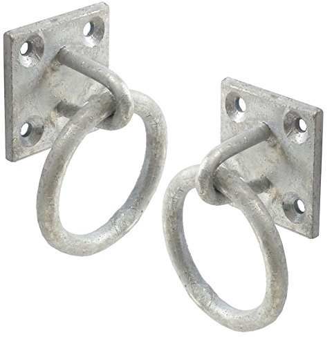 20x Galvanised Lashing Ring On Plate/Chain Tether