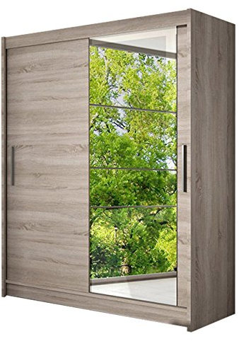 Mirjan24 Presto VI Armoire à Portes coulissantes avec Miroir, Placard Moderne pour Chambre à Coucher