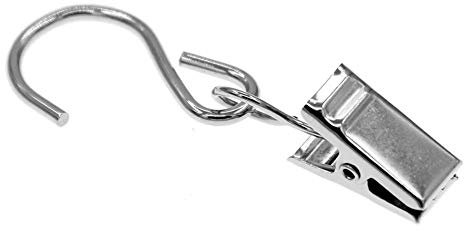 Coideal Curtain Hanging Clips Hooks, 40 Pcs Metal Gutter Hangers for Intdoor Party Xmas String Lights, Courtyard Christmas Decoration (Silver)