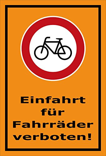 Melis-Folienwerkstatt Aufkleber – Fahrräder verboten - 15x10cm – S00050-079-E -20 Varianten