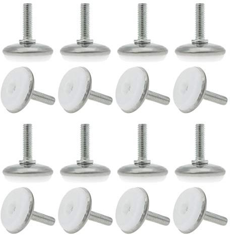 sourcing map 16 Stk. Stellfuß Nivellierfüße M6 x 20 x 28mm Einstellbarer Leveler Schutz für Stuhlbein