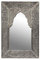 Orient Spiegel Wandspiegel Malik 42cm groß Silber | Großer Marokkanischer Flurspiegel mit Holzrahmen orientalisch verziert | Orientalischer Vintage Badspiegel ohne Beleuchtung als Orientalische Deko
