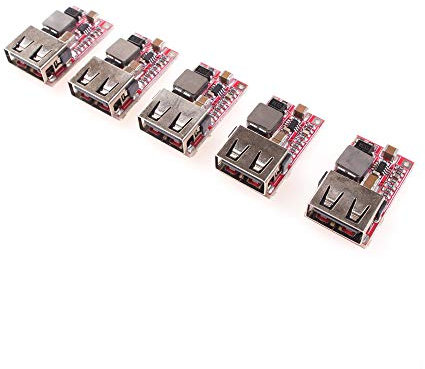 ANGEEK 5 stück DC-DC 6-24V to 5V 3A USB Charger Step Down Power Supply Module