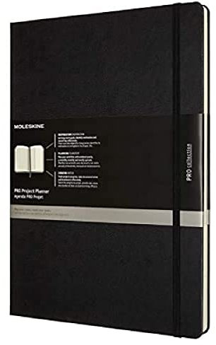 Moleskine - Pro Projektplaner und Notizbuch, Professioneller Terminkalender, Produktivität für Projekte und Projektmanagement, Hardcover, Format 21 x 29,7 cm, Farbe Schwarz, 288 Seiten
