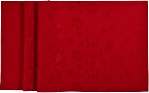 Sander Tischdecke Mitteldecke Weihnachten Cosmo 90 x 90cm Artikel 94904 Fb. 01, rot Polyester Fleckschutz Jacquard Stickerei