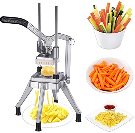 Potato Wedge Slicer, French Fry Cutter, Commercial Vegetable Dicer Chopper, Fruit Chopper Stainless Steel Blade Quick Chopper Machine for Onion Tomato Pepper Potato