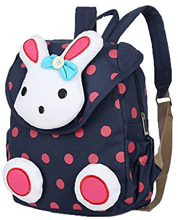 Xinyanmy Süße Kaninchen Babyrucksack Kinderrucksack für Baby Mädchen Kleinkinder 1-3 Jahre im Kindergarten Dunkelblau