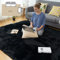 CHOSHOME Teppich Wohnzimmer Weich Schlafzimmer Teppiche Schwarz Shaggy Flauschiger Anti-Rutsch Unterseite Teppich Moderner Flur Hochflor Groß Teppiche 150x240cm