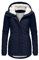 Zhiyao Damen Winterparka Kunstfell Mantel Jacke Teddyfell Gefüttert Winterjacke Dicker Warm Outdoorjacke mit Kapuze Winddicht, Marine, M