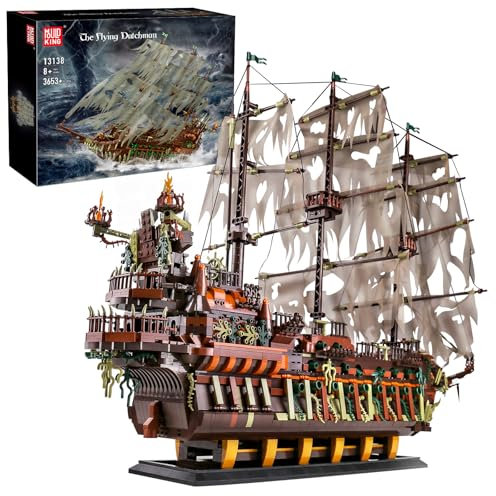 Mould King Springendes Kreatives Piratenschiff des Holländers, 3653 Stück Moc-kriegsserie, Kompatibel Mit Steinen Großes DIY Geisterschiff Modellbausatz Für Puzzle Bausteine