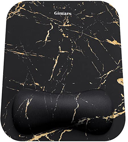 Gimars Mouse Pad, Ergonomic Gel Wrist Rest Mouse Pad, Large Mouse Pad with Non-Slip Base for Computer, Gamer Office, Free Coaster Included, Marble