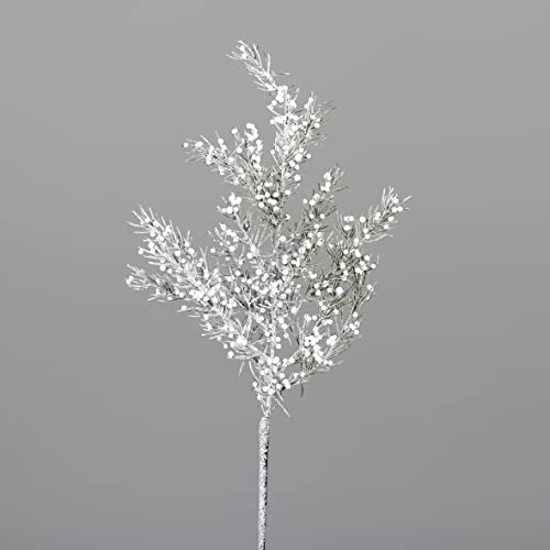 Seidenblumen Roß Kiefernzweig mit weißen Beeren 70cm DP Kunstpflanzen Tannenzweig künstliche Kiefer