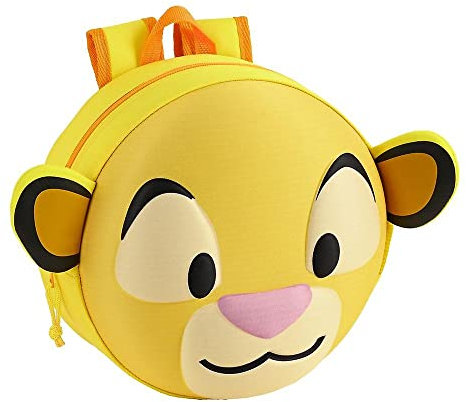 Mini sac à dos maternelle roi lion bouclier 3D rond jaune + porte-clés jeu cube