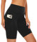 SIMIYA Radlerhose Damen, Kurze Leggings mit Handytasche Blickdichte High Waist Sporthose Damen Kurz, Sport Shorts für Gym（Schwarz,S）