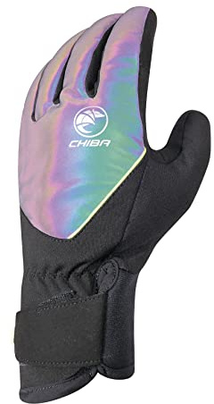 Chiba Unisex Roadmaster Reflex Gloves, Rainbow Reflex/Black, M