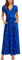 OUGES Women's Summer Casual V Neck Short Sleeve Floral Pattern Wrap Ladies Maxi Long Dress with Pockets(Floral-62,L)