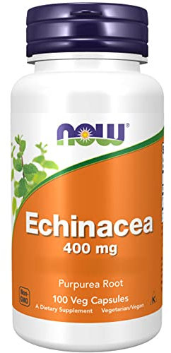 Now Foods, Echinacea, 400mg, 100 vegane Kapseln, Laborgeprüft, Glutenfrei, Sojafrei, Vegetarisch, Ohne Gentechnik, Sonnenhut