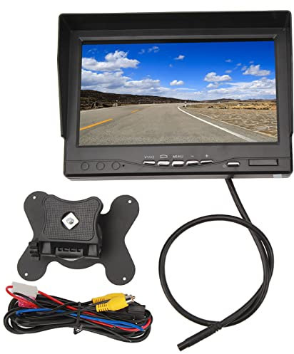 Monitor Retrovisore, Kit Monitor Retrovisore Schermo IPS da 7 Pollici Formato PAL NTSC DC da 9 a 35 V Set Monitor Retromarcia per Parcheggio per Pick-up RV per Rimorchi per Camion