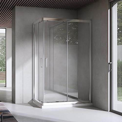 Yellowshop - EXTRA - Box doccia trasparente cabina rettangolare vetro 6mm H 195 cm (Cm 75x120)