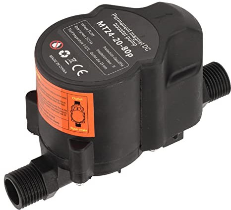 Pompe de Surpression de Pression D'eau Pompe de Recirculation de Surpresseur de Douche Automatique à Faible Bruit DC 24V (Prise UE 100‑240V)
