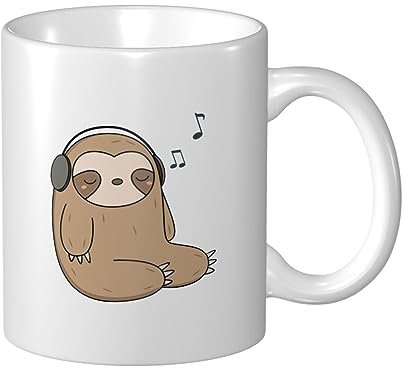 Taza Personalizada 330Ml Pereza Escuchando Música Tazas Idea Regalo Tazas Desayuno Originales Decorativo Taza Para Regalar Para Padres, Regalos, San Valentín