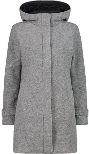 CMP Damen Hoodie Mantel, Grey Mel., 34