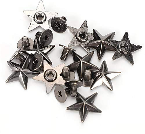 Yuecoom 50 Stück Sternnieten, 14 Mm, 5-zackige Zinklegierung, Sternform, Dekorative Nieten, Basteln, Nietenknopf Für DIY Lederhandwerk, Kleidung, Schuhe, Gürtel(Farbe der Waffe)
