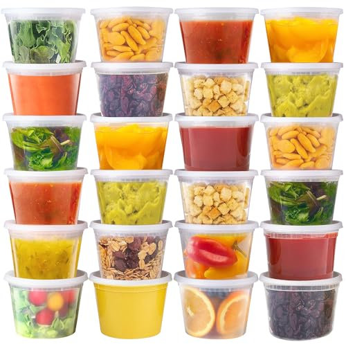 vivigu Set di 48 contenitori per alimenti con coperchio, adatti al freezer, per zuppe, ristoranti, senza BPA, controllo delle porzioni, a prova di perdite, adatti al microonde, lavabili