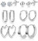 Ohrringe Silber 925, ALEXCRAFT 6 Paar Kleine Creolen Silber 925 Ohrstecker Ohrringe Set Damen Herzförmig Eckig Creolen Herz Knorpel Huggie Kreolen Kleine Ohrsteck Silber Ohrringe für Mehrere Ohrlöch