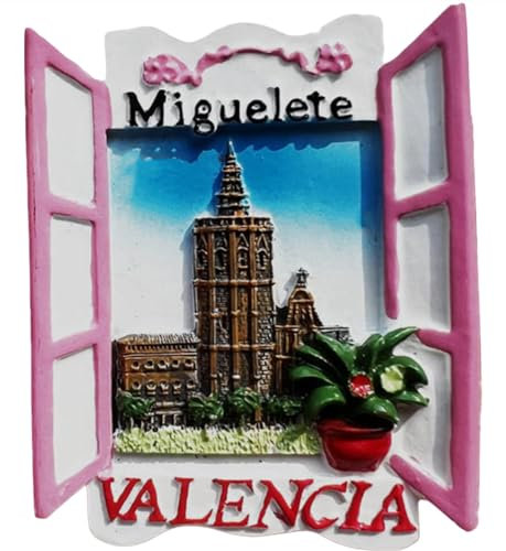 Miguelete - Imán para nevera Valencia España, recuerdo de viaje, decoración de refrigerador, decoración de refrigerador, pintado a mano, resina artesanal