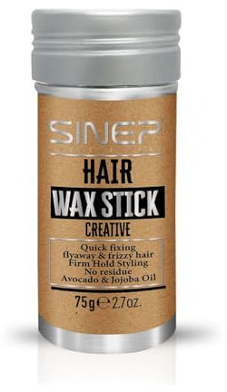 SINEP Haarwachs-Stick Creative, 75 ml – Styling für Herren, Fester Halt, Frizz- und Styling-Kontrolle, Silikonfrei, Parabenfrei, Mit Bienenwachs