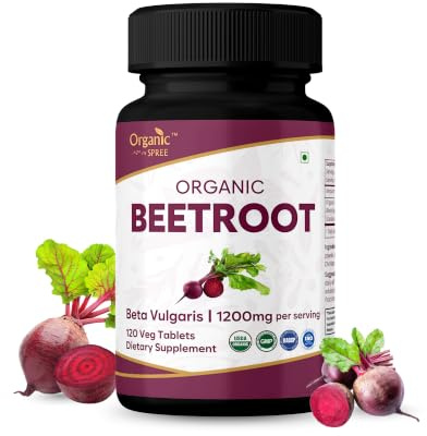 Organic Spree Beetroot 120 Tablets - Beta vulgaris - 60 Days Supply - Supports Healthy Circulation, Energy & Daily Wellness* | USDA Organic, GMP, HACCP Certified