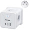 TOPREK 7 en 1 Multiprise Murale USB 4 Prises Française 4000W avec Type-C(20W PD3.0) & 2 Type-A, Chargeur USB Murale Prise Cube avec Interrupteur, Prise Multiple Idéal pour Salon Bureau Chambre, Gris