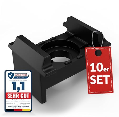 Qualinos 10x hochwertige Doppelstabmattenzaun Befestigung Zubehör Zaunhalter UV stabilisiert Anthrazit 7016 für 40x60mm Zaunpfosten. Doppelstabmatten Halter, Zaunhalter Made in Germany