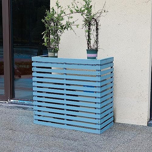 JXIPANUL Klimaanlagen-Zaunschirm, 3 Paneele, Holz-Klimaanlagenabdeckung, Sichtschutzzaun für den Außenbereich, 85 x 80 x 35 cm, freistehender Raumteiler mit Lamellen für den Innen- und Auße