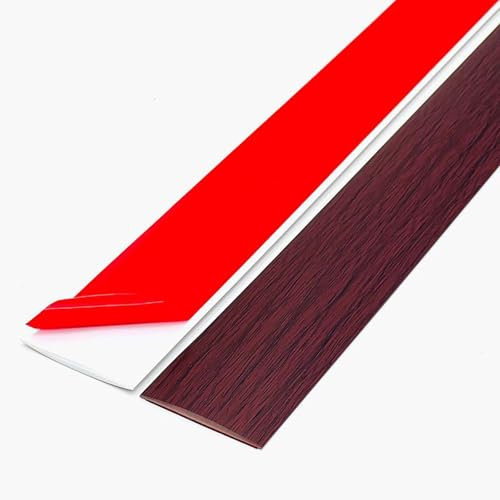 Selbstklebender Pvc-bodenübergangsstreifen, Flacher Boden-/tür-übergangsstreifen, Laminatboden-abdeckstreifen, Flacher Trennstreifen Zum Verbinden Von Lück(Size:5cm x 100 cm,Color:Rote Eiche)