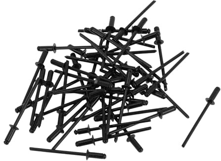 TUCKBOLD Remaches Ciegos De Brida Grande 50 Pcs Para Ensamblaje | Aleación Aluminio Hierro, 3Mm Diám. Agarre, 8Mm Long. Agarre, 6Mm Diám. Brida, Para Caravanas, Remolques, Muebles