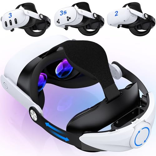 VR Headstrap Compatible for Quest 3S/Quest 3/Quest 2, Adjustable Comfort Head Strap for Elite Strap,Lightweight VR Headset Strap Enhanced Support&Comfort&Reduce Pressure
