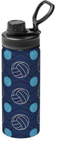 Sport-Trinkflasche aus Edelstahl, 530 ml, tragbar, wiederverwendbar, hält heiß und kalt, Blau