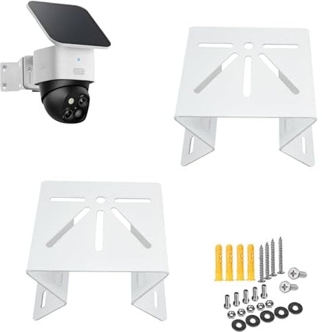 2 Pack Corner Mount Bracket Compatible with Eufy SoloCam S340/SoloCam E30, Eufy Security 4G LTE Cam S330, Metal Exterior Outside Wall Corner Mount for PTZ Camera, Angle Mount Camera Holder Accessory
