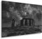 Leinwandbild Sternennacht über Steinen – Stonehenge trifft auf das Universum. Format: 120x80cm Effekt:Schwarz&Weiß XXL Kunstdruck Bild auf Keilrahmen/Wandbild/Wohnzimmer Dekoration