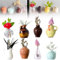 Durdiiy Mini Vase Magnets for Fridge, 8Pcs 3D Cute Ceramic Bud Vases Magnetic,Magnetic Flower Plant Fridge Refrigerator Accessories Kitchen Locker Office Decoration