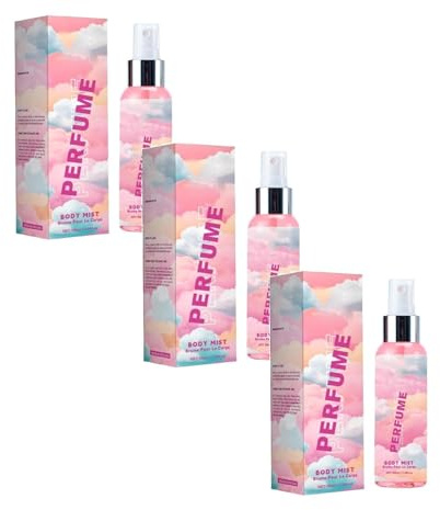 Marshmallow-Parfüm, Süßer und Weicher Duft für Frauen und Mädchen, Vanille Süßer Duftduft, Lang Anhaltender Körpernebel, Haar- und Hautspray, Sommer-inspiriertes, Frischer Alltagsduft (3PC)